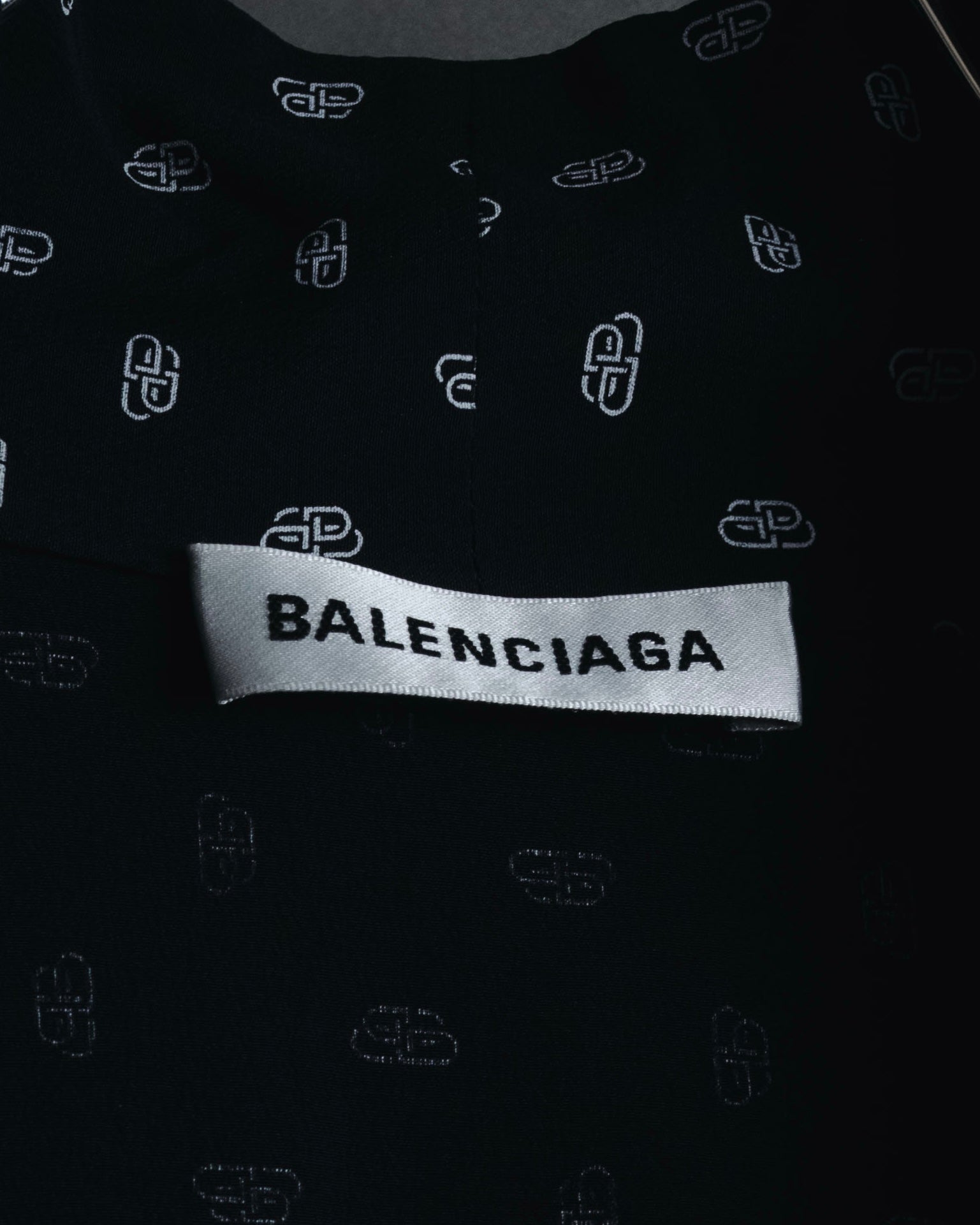 "BALENCIAGA" All-over Logo Bow-Tie Blouse