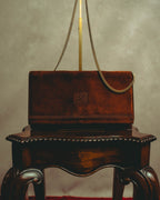 -SPECIAL- “LOEWE” 80’s-90’s embossed anagram suede shoulder bag