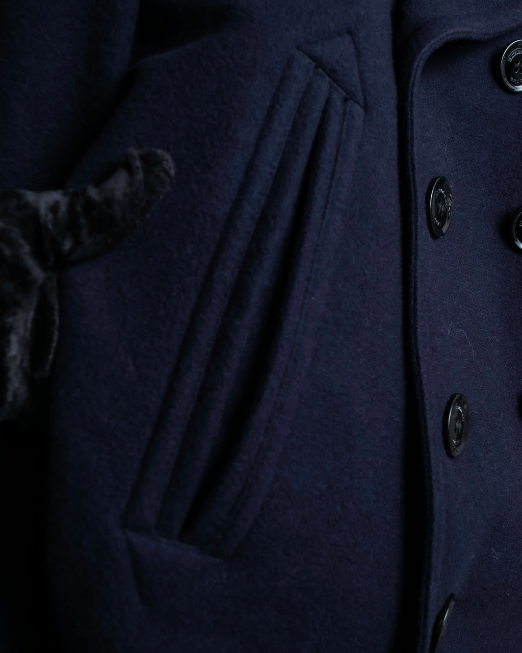 "BURBERRY BRIT" Double breasted wool melton pea coat