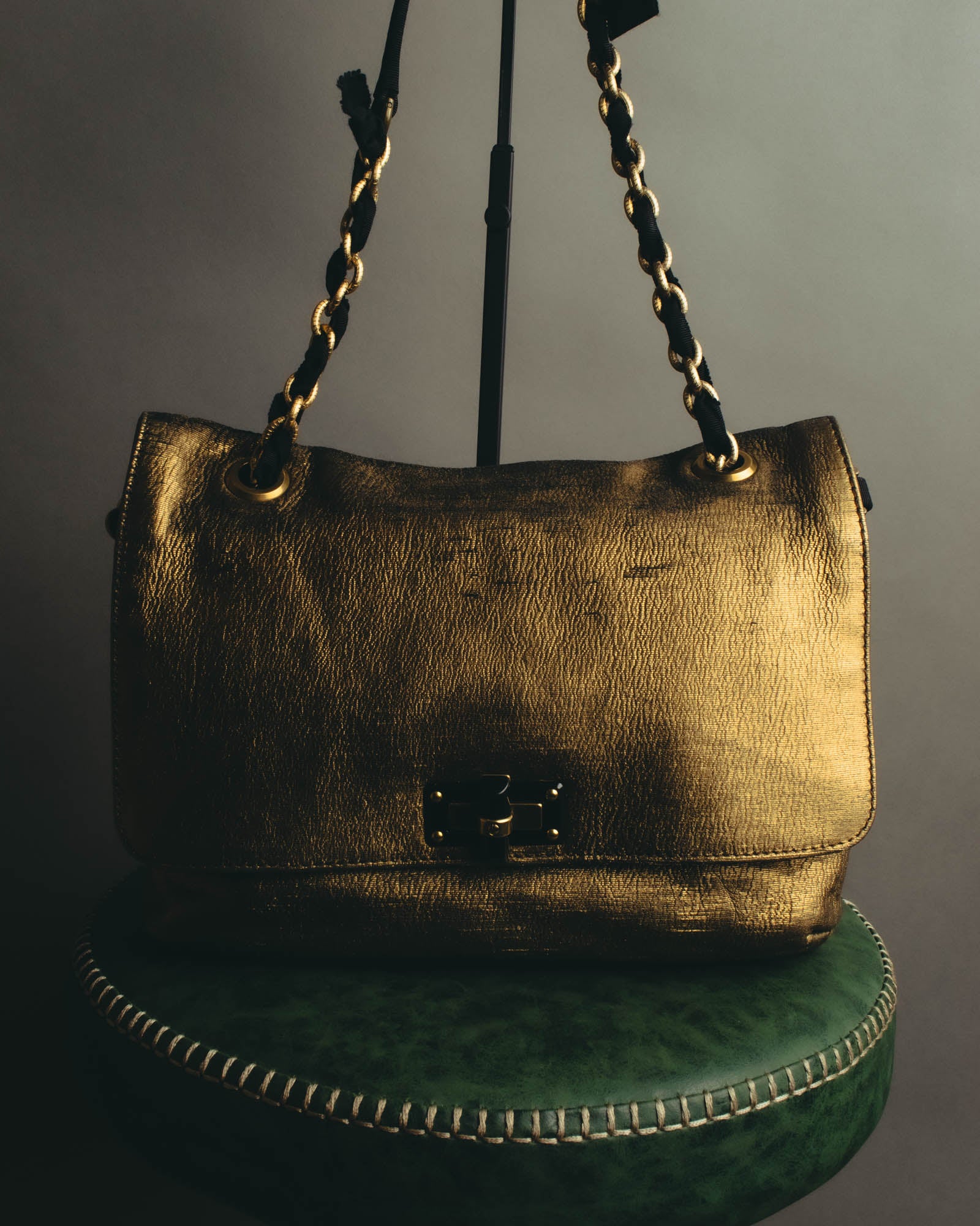 “LANVIN” 2008-2015 Metallic Happy shoulder bag