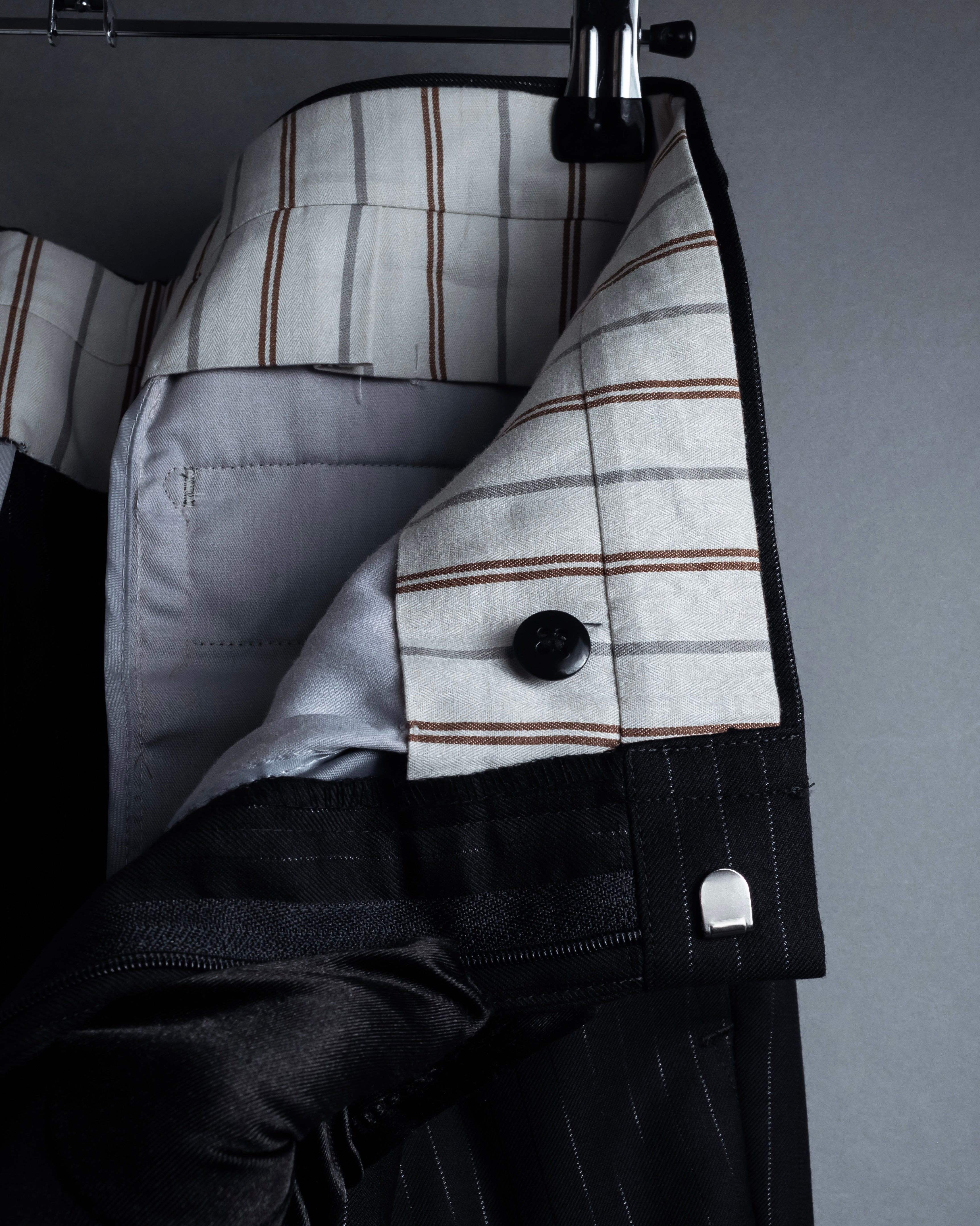 "BALENCIAGA" Chalk stripe pattern long silhouette set up