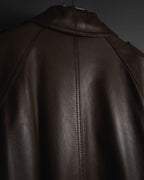 -SPECIAL- "LOEWE" 80’s Military detail stencil leather coat
