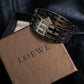 "LOEWE" plaid silver bangle