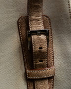 “LOEWE” Leather belted design bicolor handbag