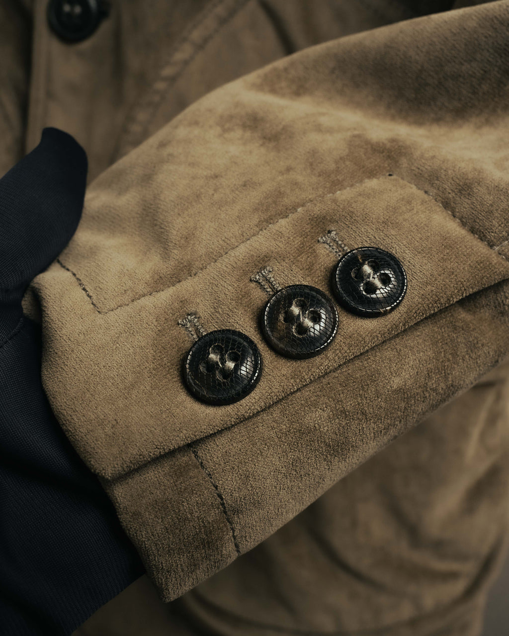“GIORGIO ARMANI” 90’s-00’s Suede-effect multi-pocket tailored field jacket