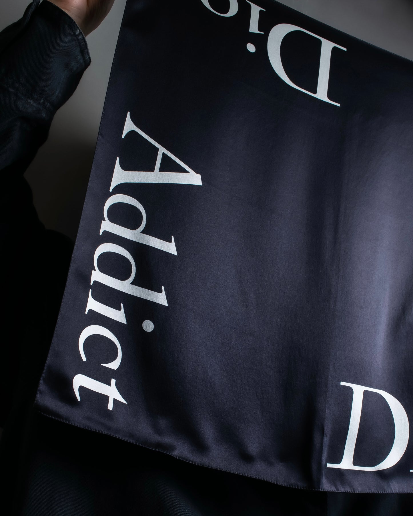 "Christian Dior" Logo＆Addict print small square scarf