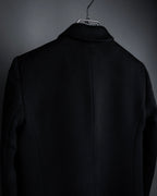 "GUCCI" Michele period solid black wool tailored coat