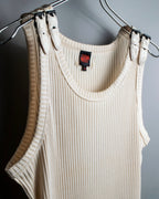 “Jean Paul Gautier” Double belted shoulder designed tank top