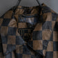 "FENDI" Pecan checkered belted mid length coat