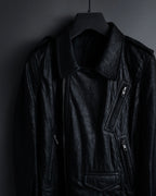 -SPECIAL- "Rick Owens" 15AW Beautiful wrinkles front zip leather jacket