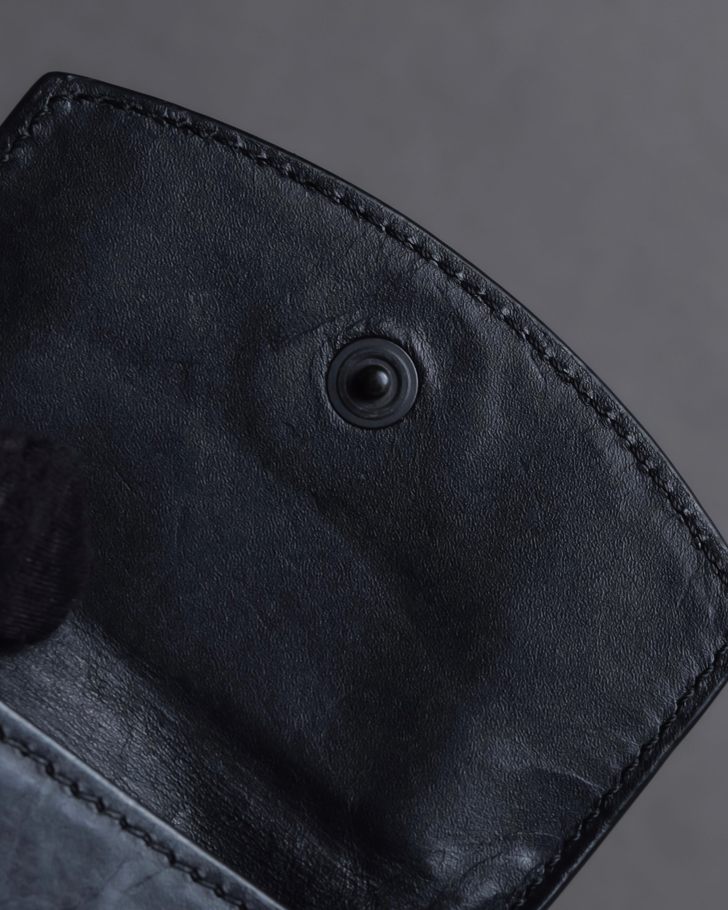 "MAISON MARGIELA" Grain texture leather snap wallet