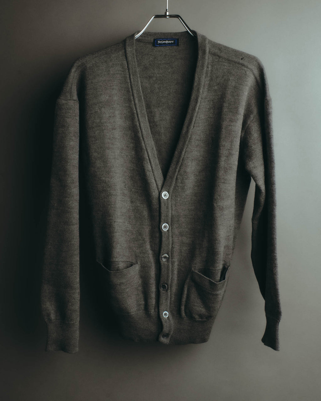 "Yves Saint Laurent" 80's-90's Relaxed wool v neck cardigan