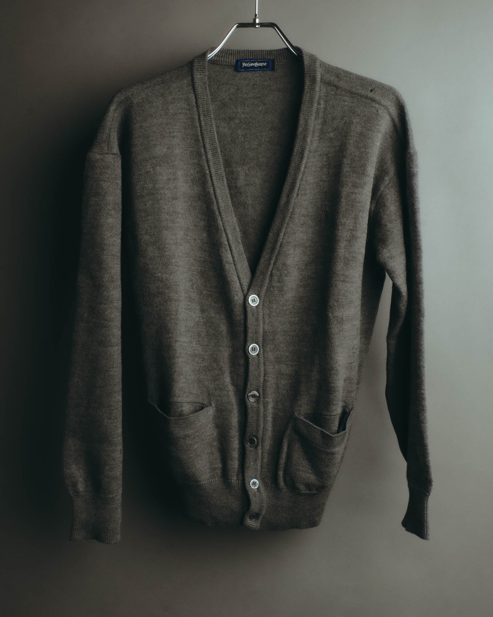 "Yves Saint Laurent" 80's-90's Relaxed wool v neck cardigan