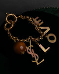"YVES SAINT LAURENT" LOVE typography & Cassandra motif design bracelt