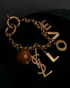"YVES SAINT LAURENT" LOVE typography &amp; Cassandra motif design bracelet