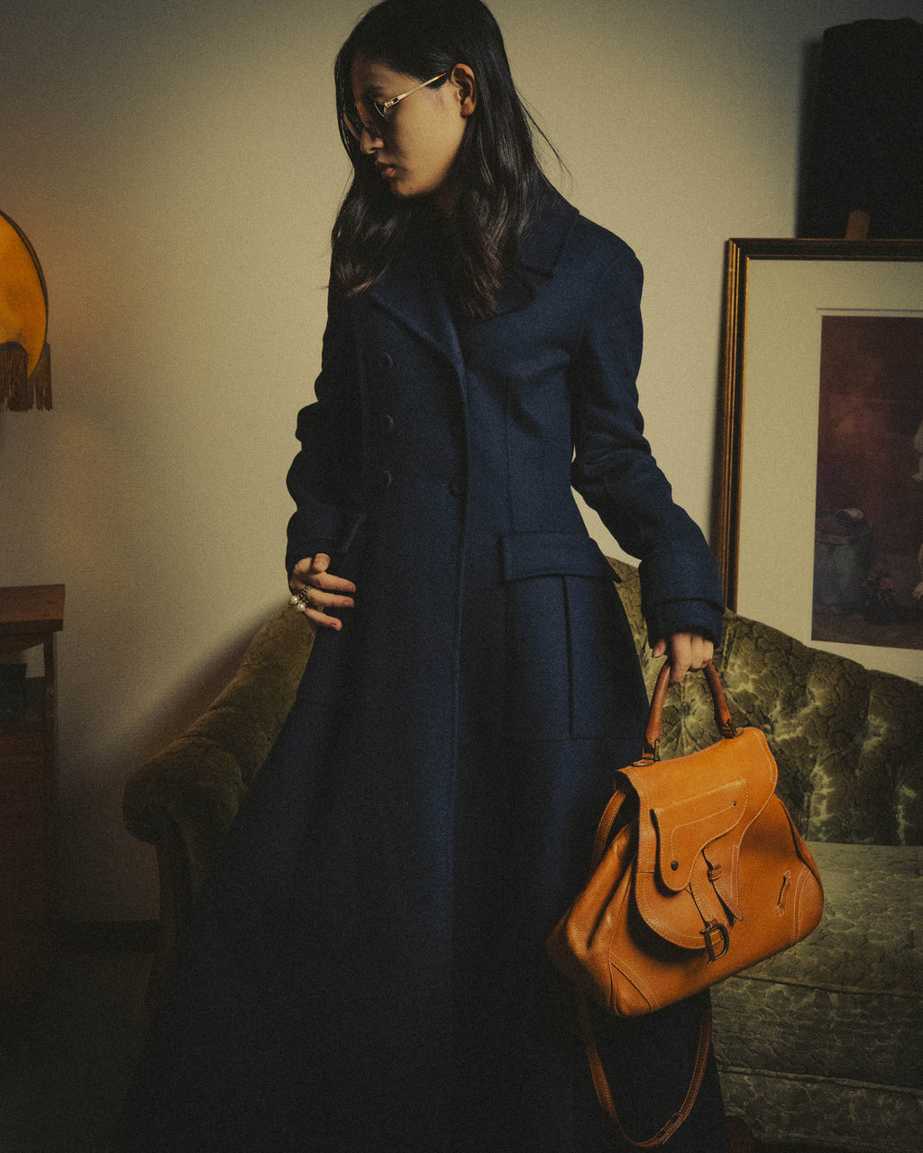 -SPECIAL- “Christian Dior” 2017 AW Navy double breasted A line long coat