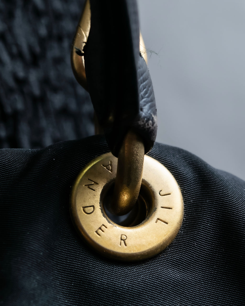 “JIL SANDER” Gold buckle 2 way nylon hand bag