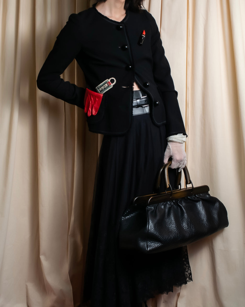 "MOSCHINO" Object sewn design tweed jacket