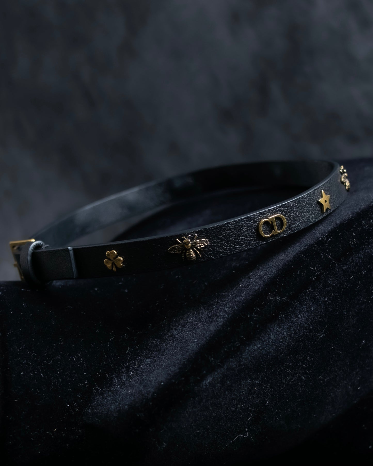 "Christian Dior" Mystical motif leather bracelet