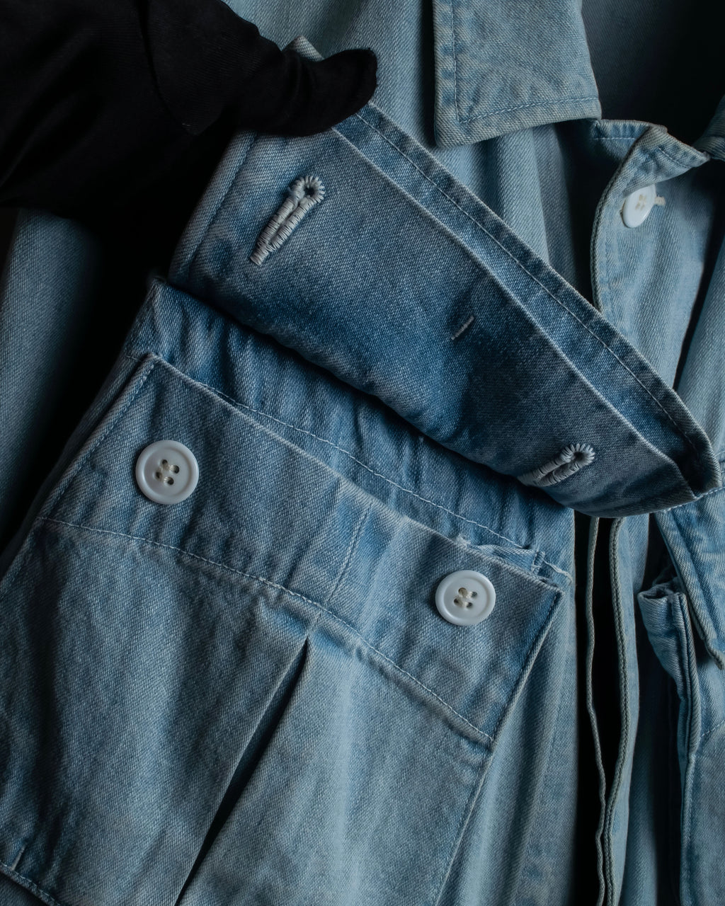 "COMOLI" Flap pocket design oversized denim jacket