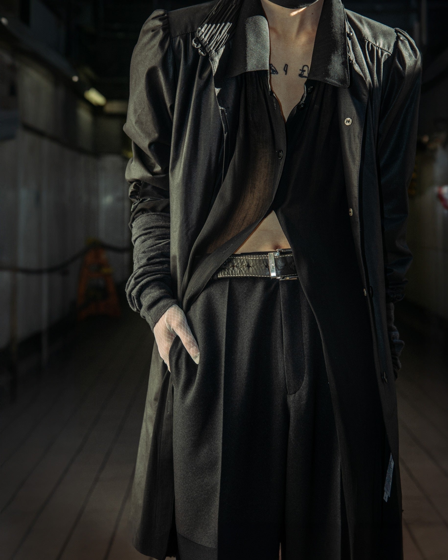 【受注生産】OMNIPRESENT CUFFED BLACK SLACKS