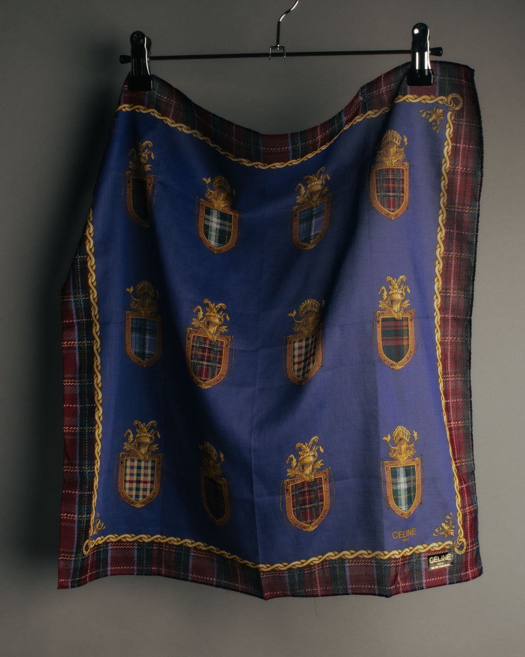 “CELINE” 2019-2024 Heraldic chain cotton scarf