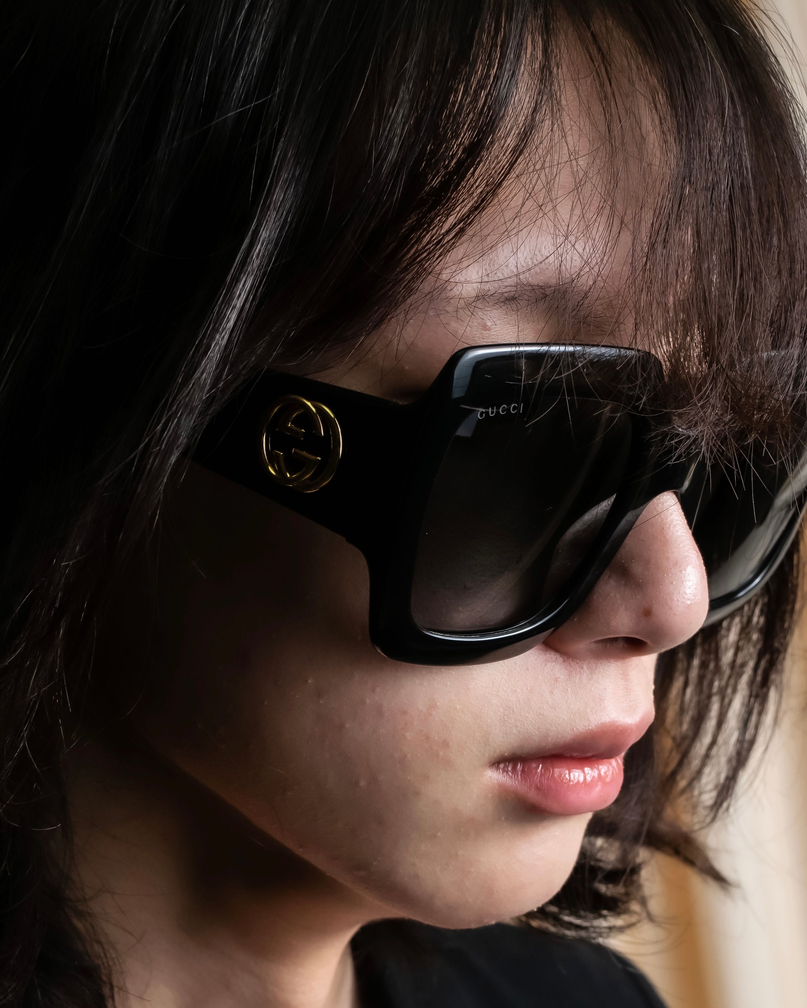 "GUCCI" GG medallion design square frame sunglasses