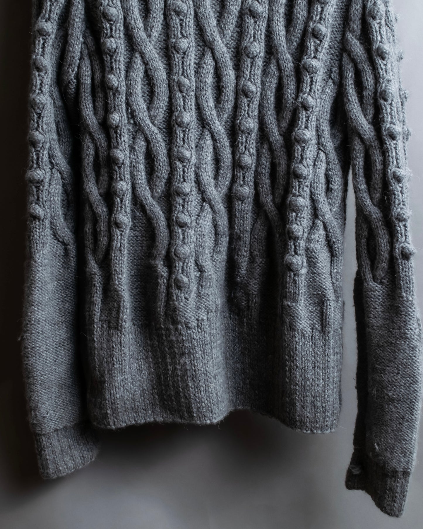 "JEAN PAUL GAULTIER" Cable knit design hooded pullover