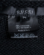 "GUCCI" Silky mix angora V-neck knit pullover