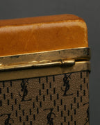 "Yves Saint Laurent" 70's-80's Vintage monogram canvas leather cigarette case