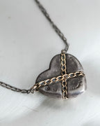 "Tiffany&Co" Chain cross heart motif silver necklace