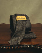 -SPECIAL- "Yves Saint Laurent" 90's-00's Charcoal grey wool textured knit tie