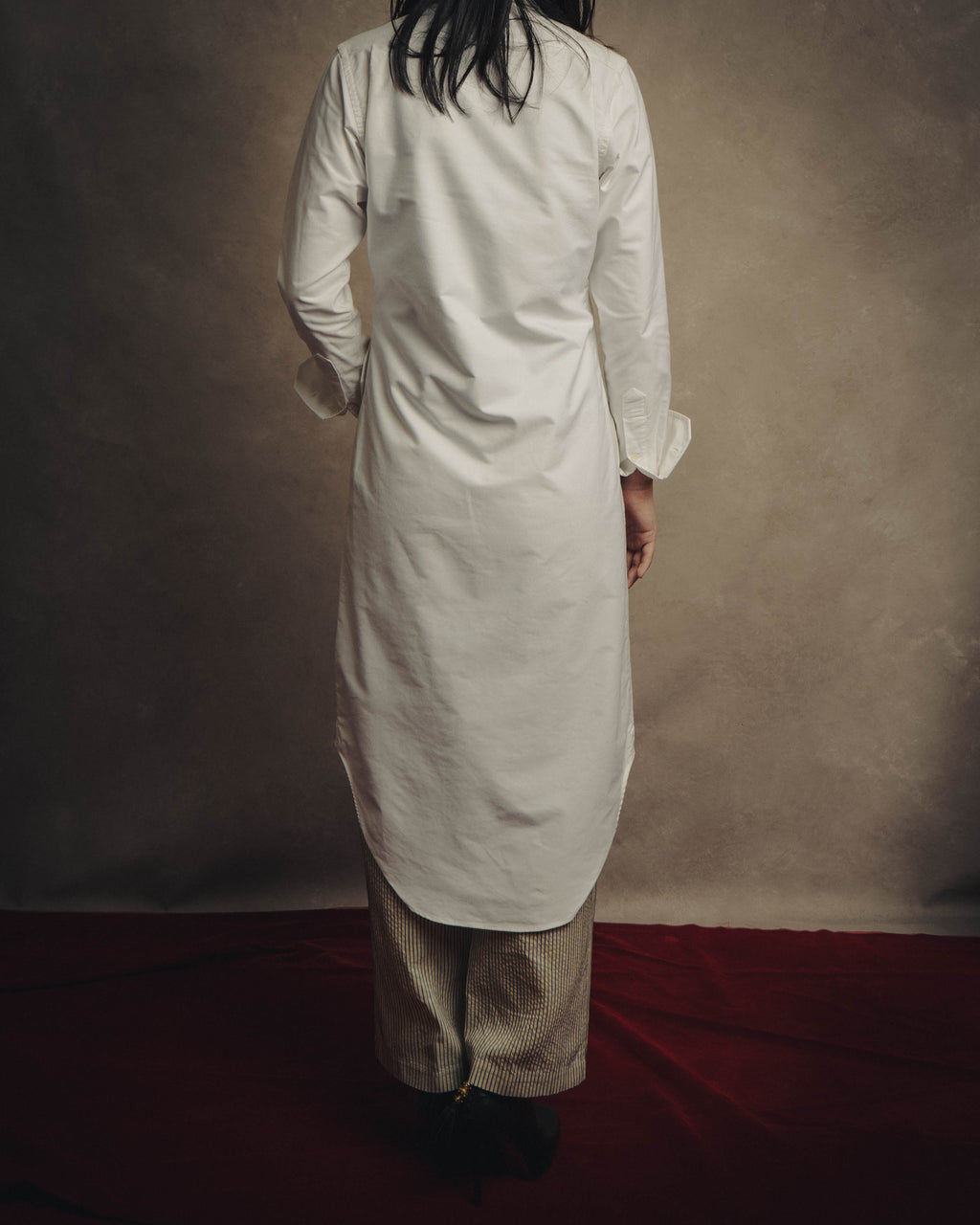 -SPECIAL- “THOM BROWNE” 2010’s tricolor grosgrain oxford shirt dress