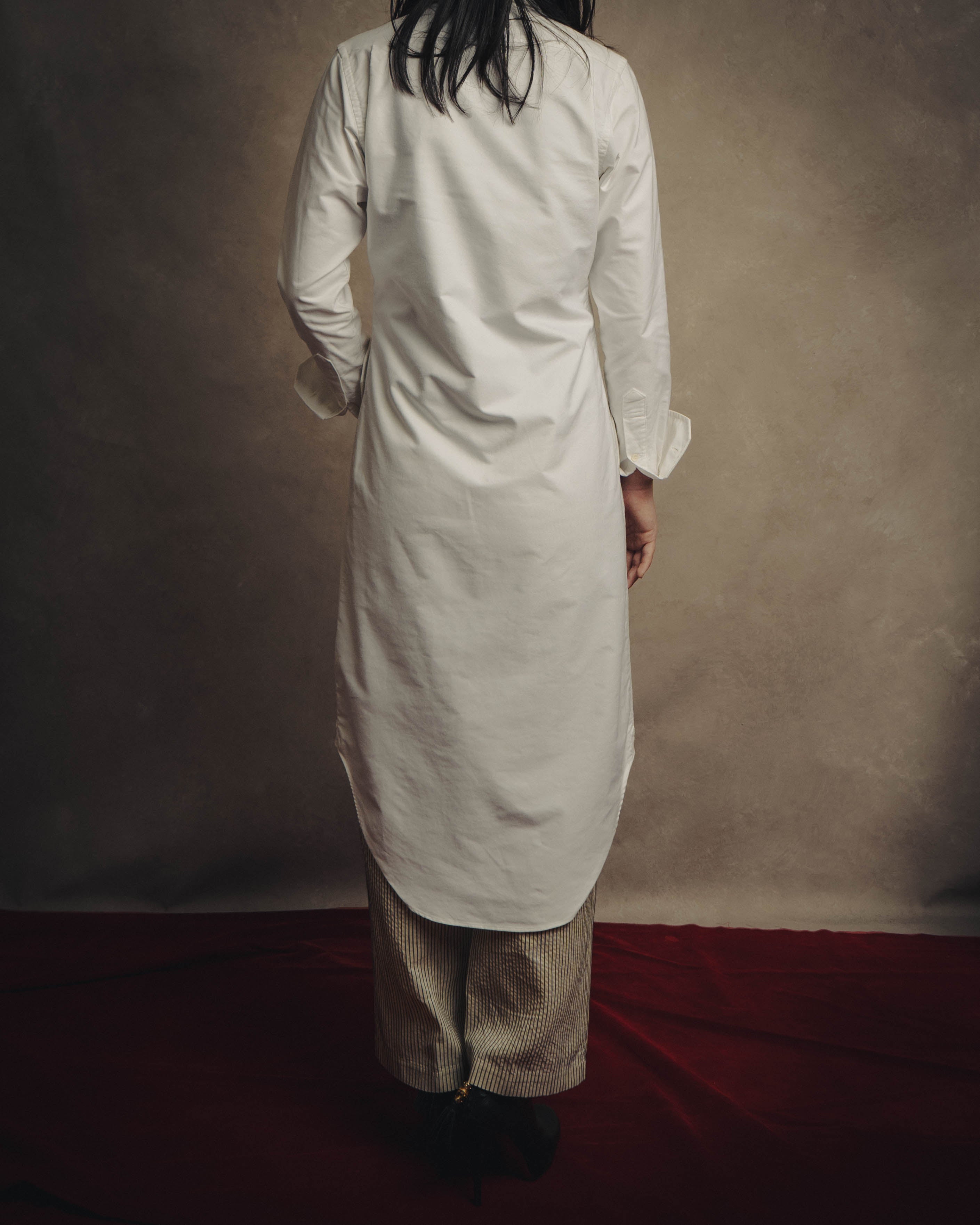 -SPECIAL- “THOM BROWNE” 2010’s tricolor grosgrain oxford shirt dress