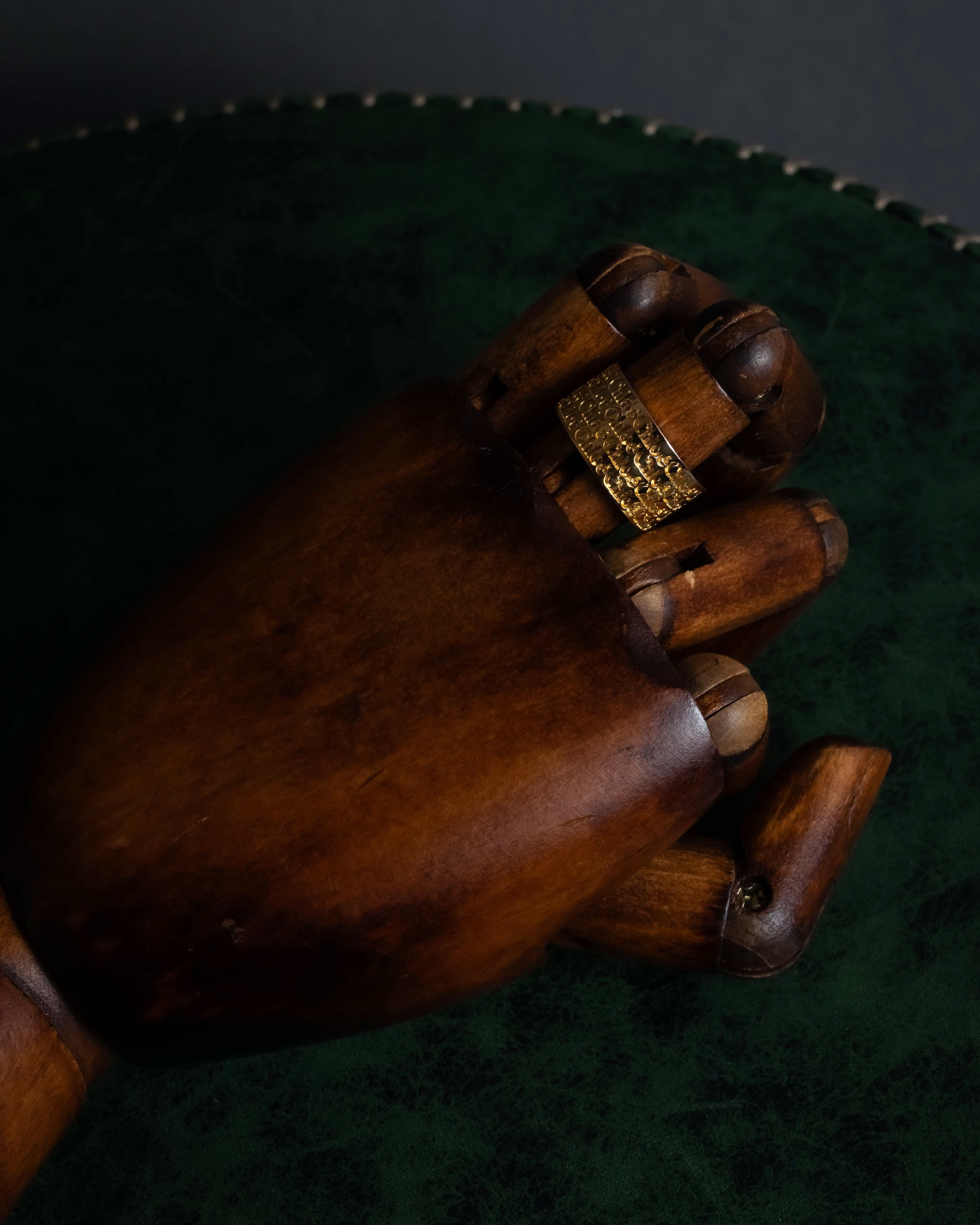 "Chloe" Logo engraved design gold tone ring