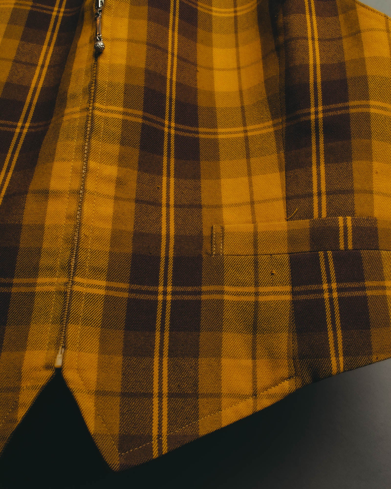 “Christian Dior” 90’s-00’s Plaid wool zip tailored vest