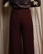 "JEAN PAUL GAULTIER" Beautiful drape burgundy wide slacks