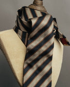 "CHANEL" 90's-00's Classic silk regimental striped tie
