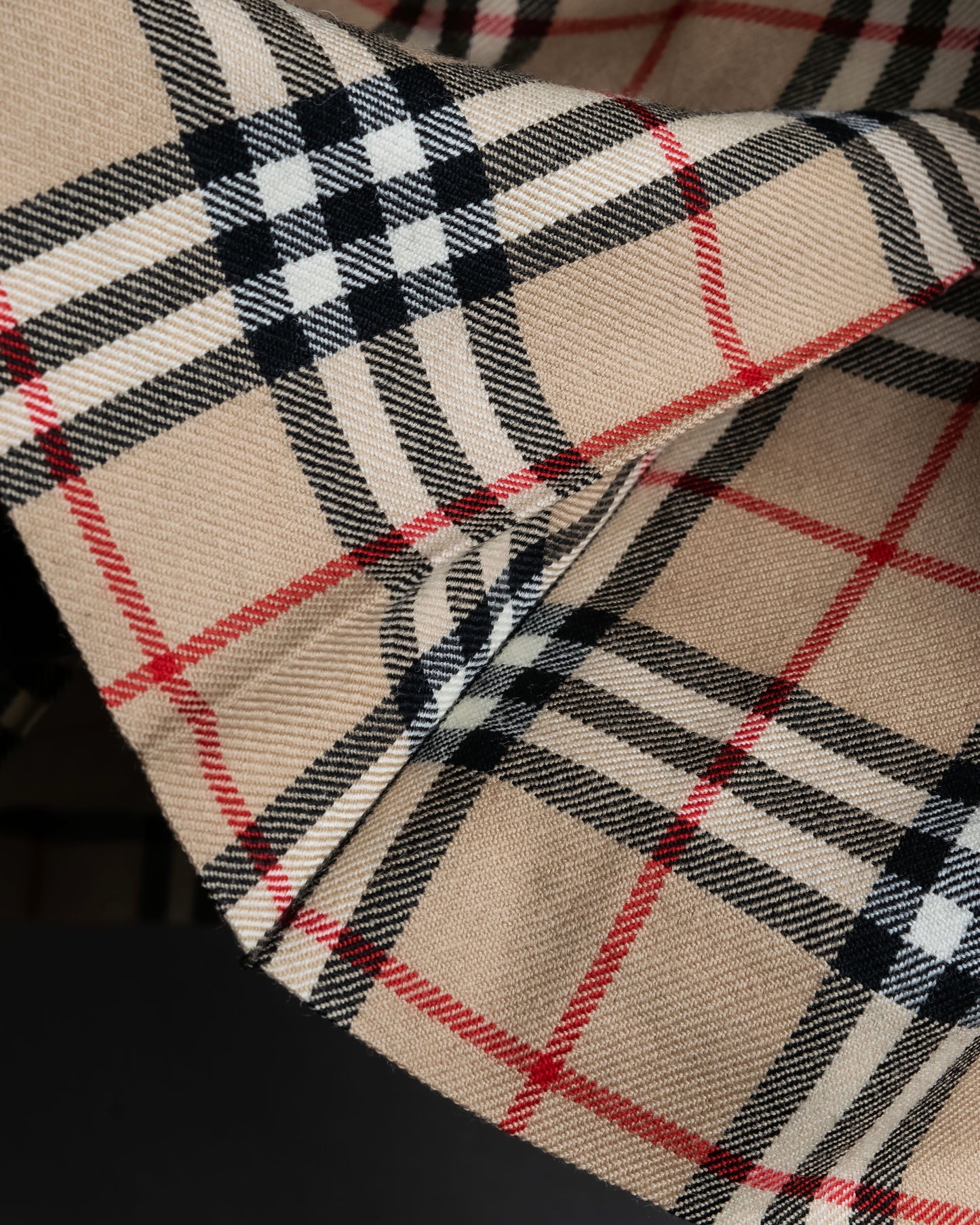 "BURBERRY" Nova check pattern box pleats mid length skirt