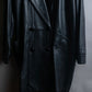 "PIERRE BALMAIN" Oversized double-breasted lamb leather tailored jacket