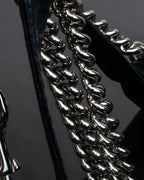 "GUCCI" Bamboo design combination chain shoulder leather bag