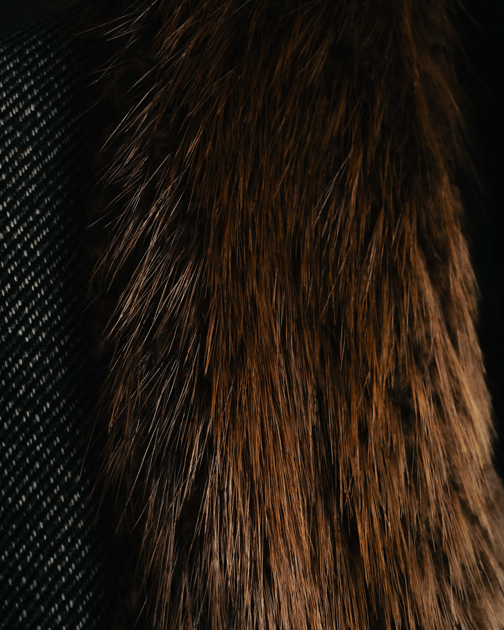 -SPECIAL- "GUCCI" 00's-10's Luxurious beaver fur-collar wool overcoat