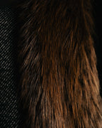 -SPECIAL- "GUCCI" 00's-10's Luxurious beaver fur-collar wool overcoat
