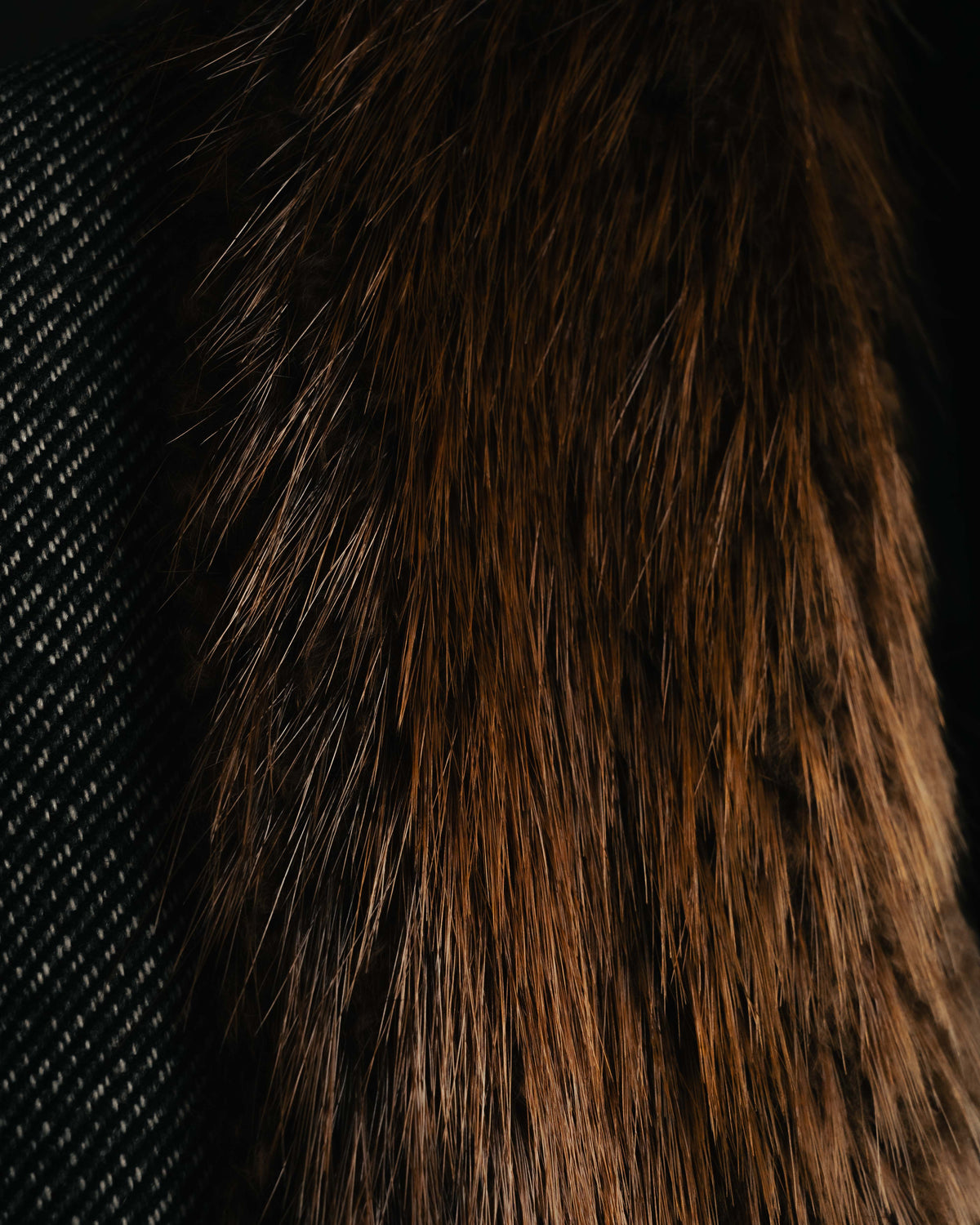-SPECIAL- "GUCCI" 00's-10's Luxurious beaver fur-collar wool overcoat