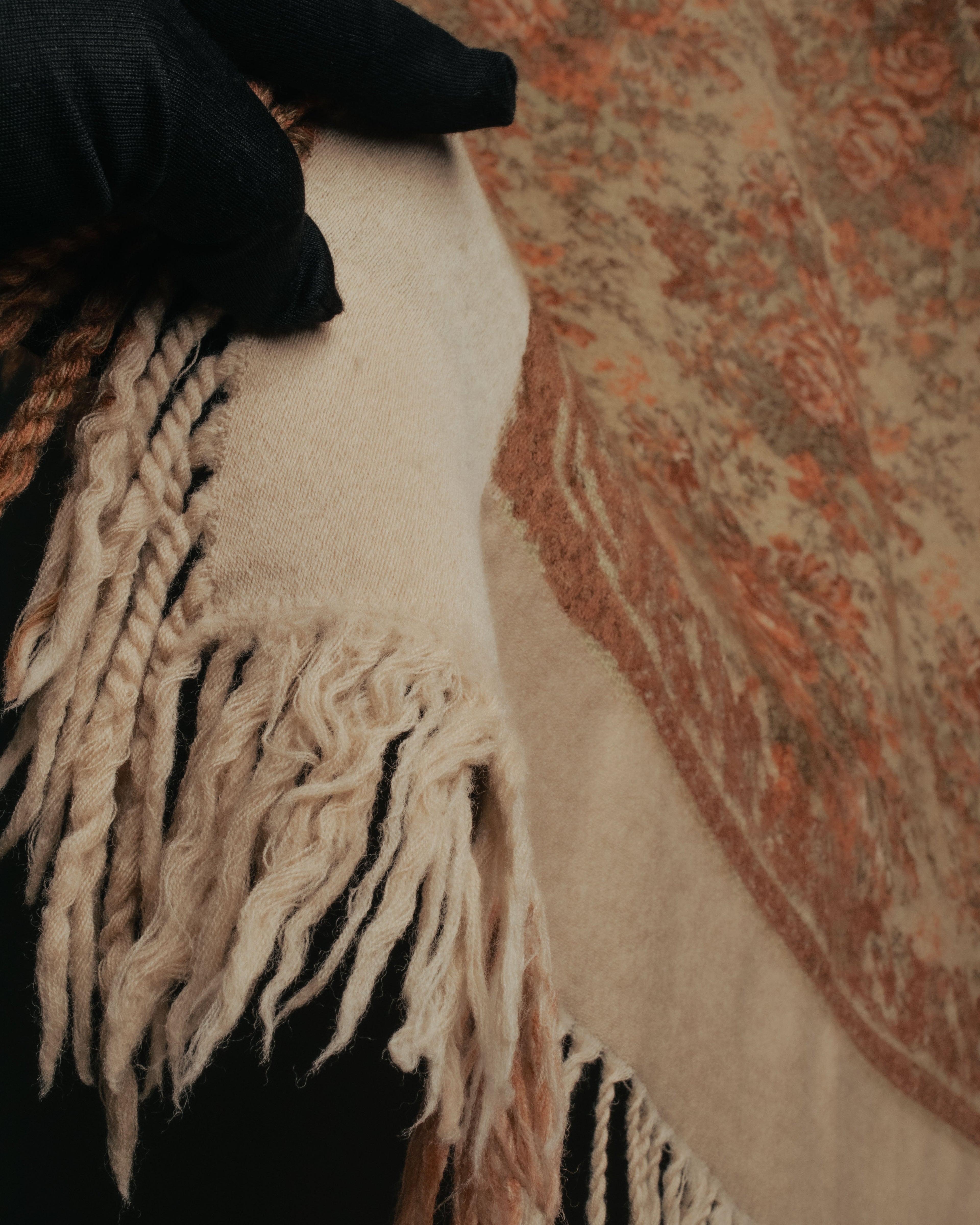 “Christian Dior“ 80’s-90’s Floral jacquard fringed stole