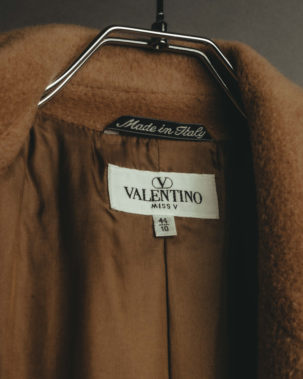 "VALENTINO MISS V" 80's-90's Camel hair single-breasted coat
