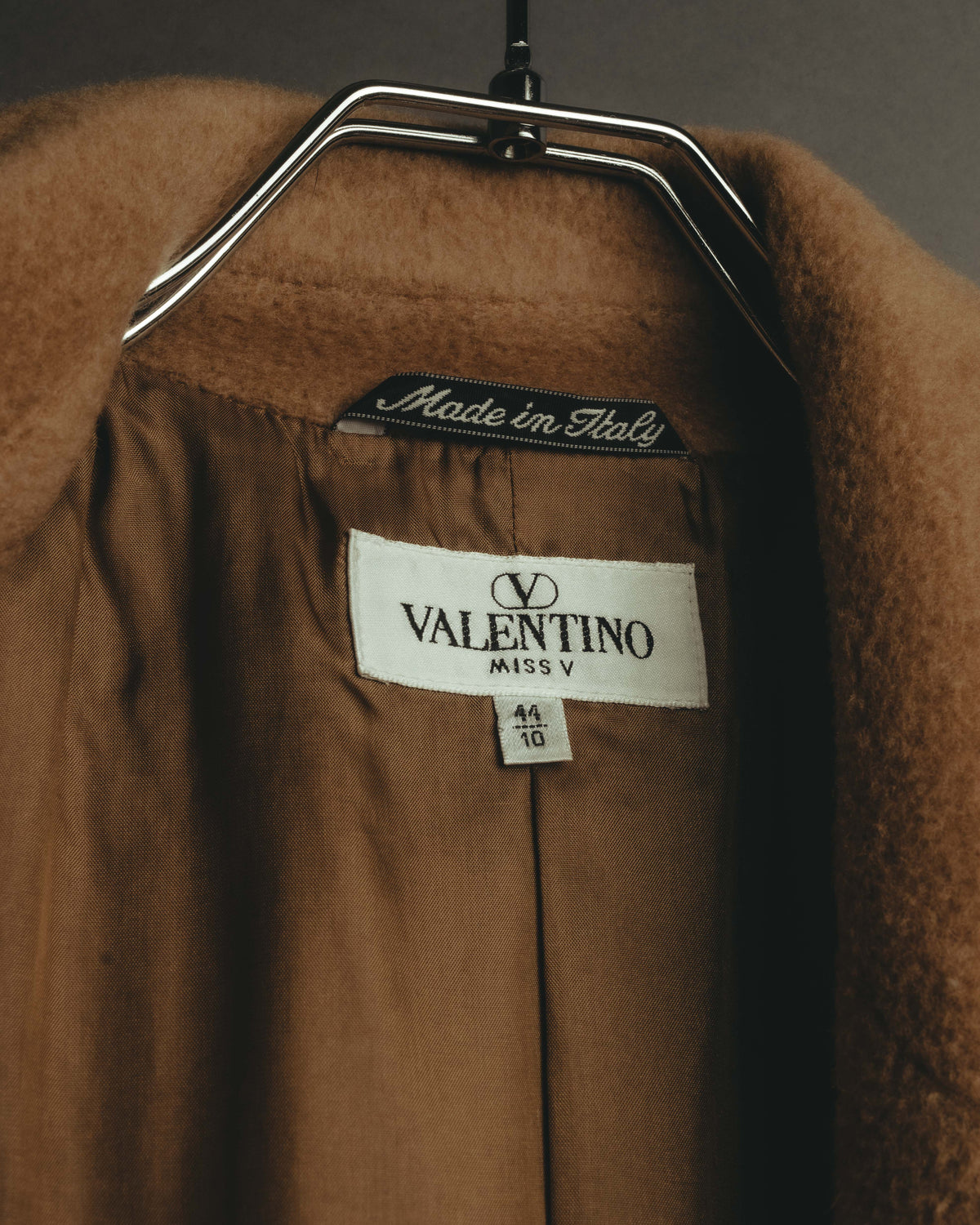 "VALENTINO MISS V" 80's-90's Camel hair single-breasted coat