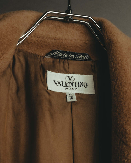 "VALENTINO MISS V" 80's-90's Camel hair single-breasted coat