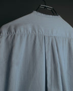 "CÉLINE" 10's Textured cotton collarless tunic shirt