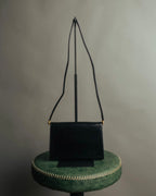 “GUCCI” 80’s-90’s Rope clasp leather shoulder bag
